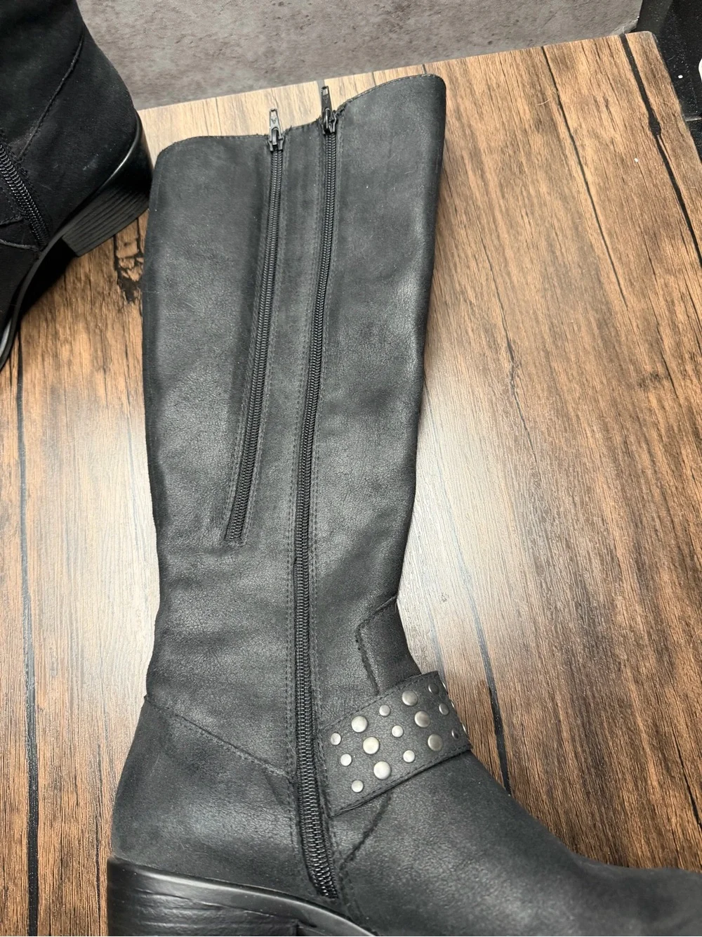 A2 By Aerosoles women’s PALMYRA Black Knee High Boot Biker Motorcycle 8.5M
